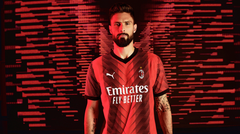 Maillot Domicile AC Milan 2023/2024 - Flocage #9 Giroud, Taille 2XL, Officiel PUMA