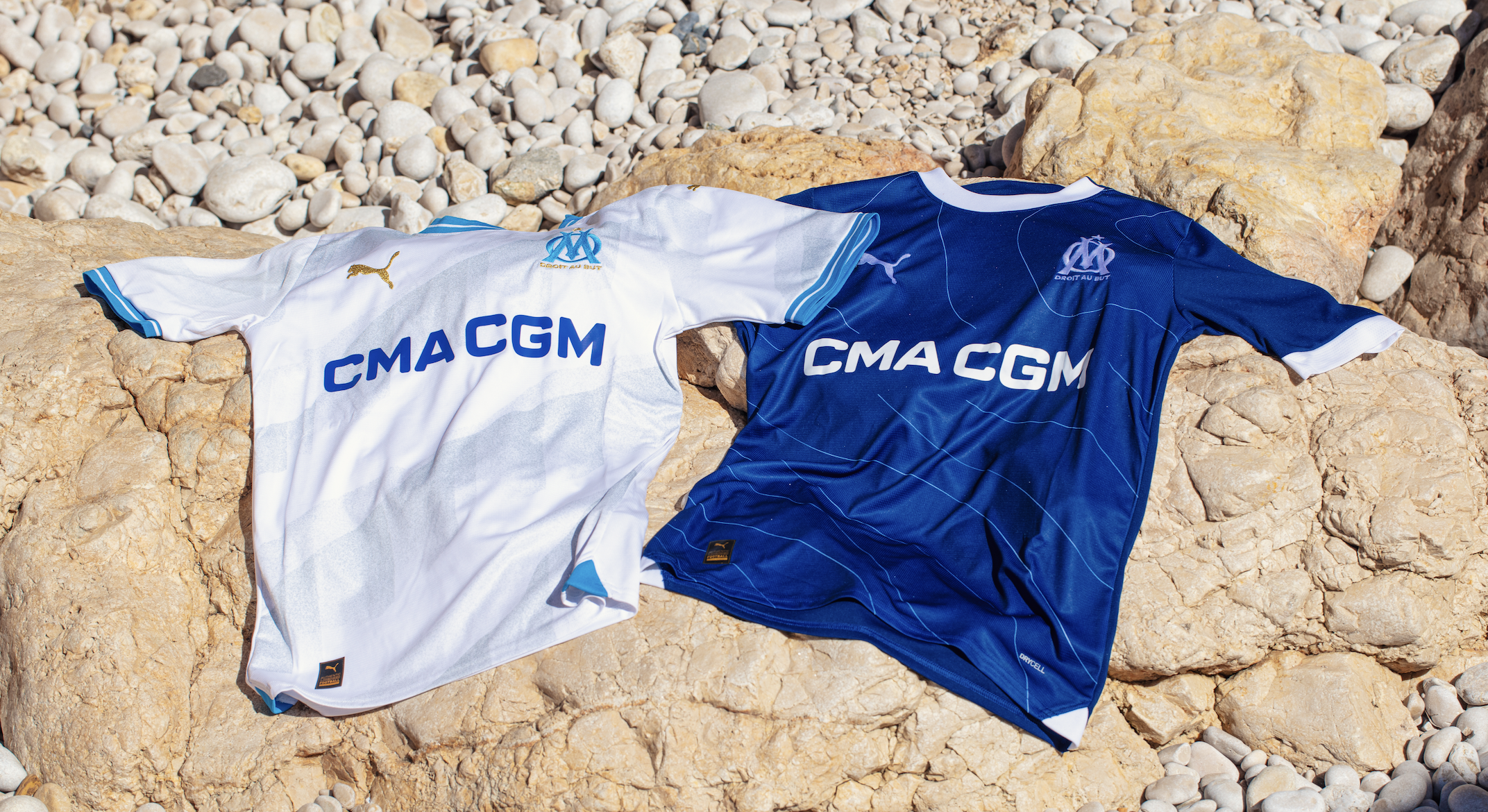 Puma dévoile les nouveaux maillots de l'Olympique de Marseille pour la  saison 2023-2024 (désormais floqués CMA CGM) 