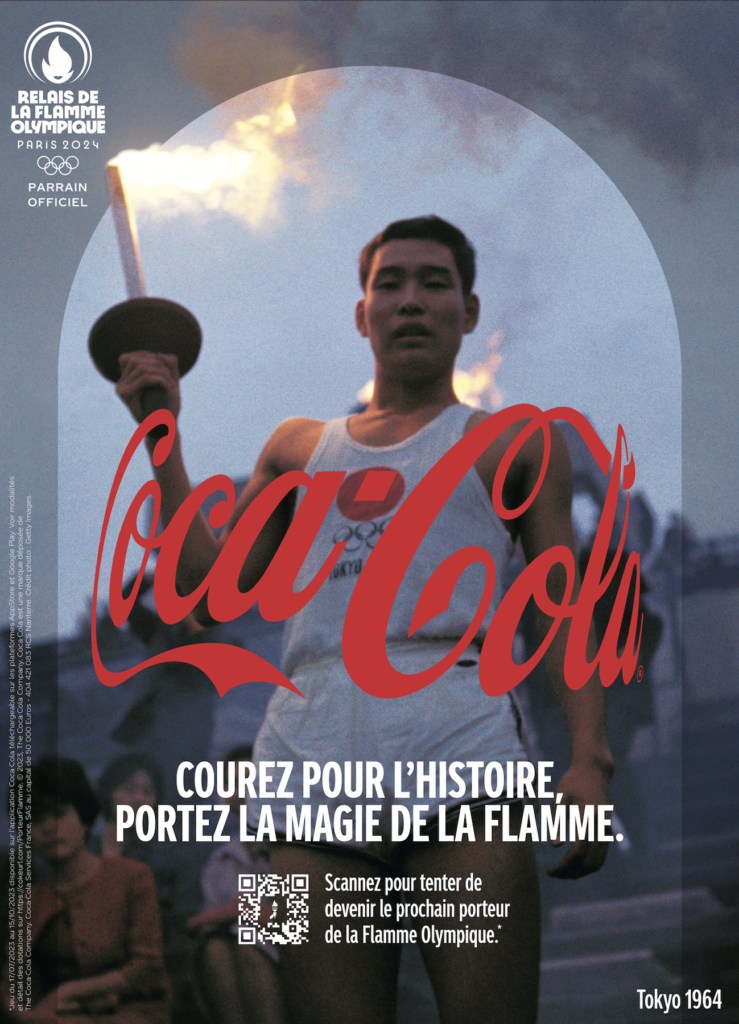 Lot d'épingles mascotte bouteille Coca Cola Jeux Olympiques Paris 2024