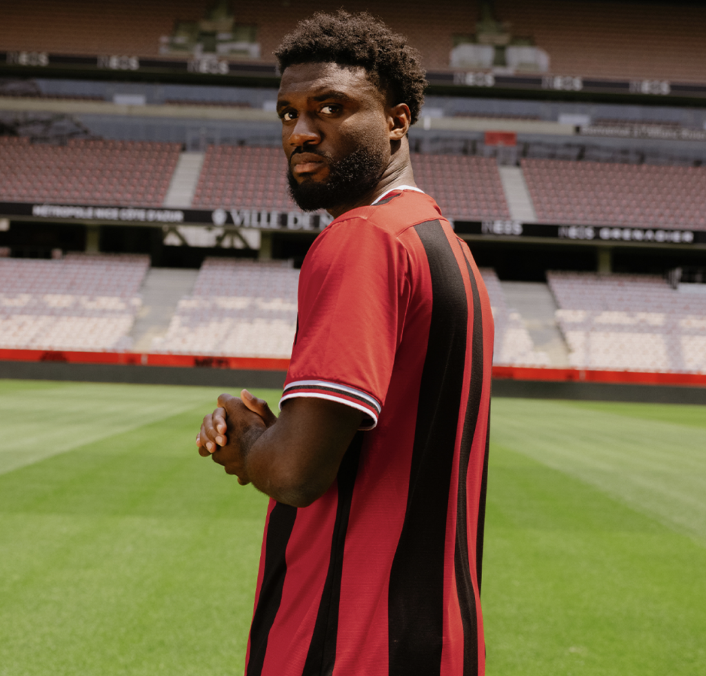 Maillot Vintage OGC Nice 1977-79 Domicile – Taille S (0x1), Le Coq Sportif, Rouge & Noir, Occasion état 8.5/10