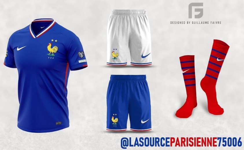 Nouveau Maillot Homme Equipe de France de Football Extérieur Coupe