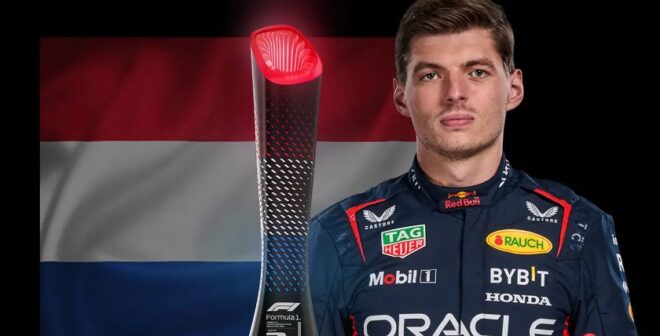 F1 – Lenovo remet un trophée « Kiss Me » à Max Verstappen, vainqueur du Grand Prix du Japon 2023