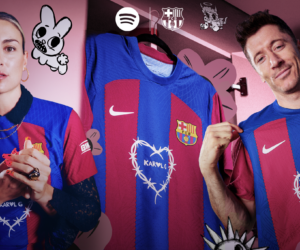 Le flocage « Karol G » comme sponsor maillot du FC Barcelone contre le Real Madrid