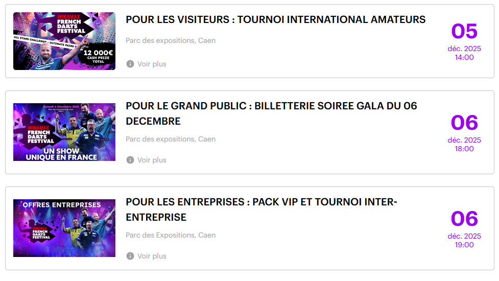 billets festival fléchettes