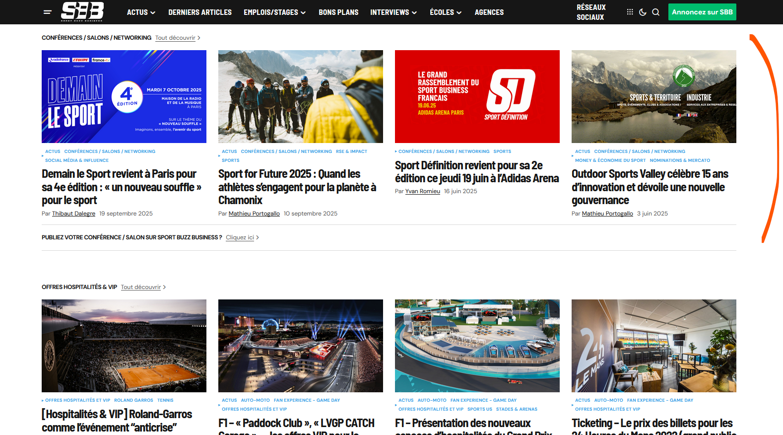 Salon-et-coference b2b sport sport buzz business page d'accueil