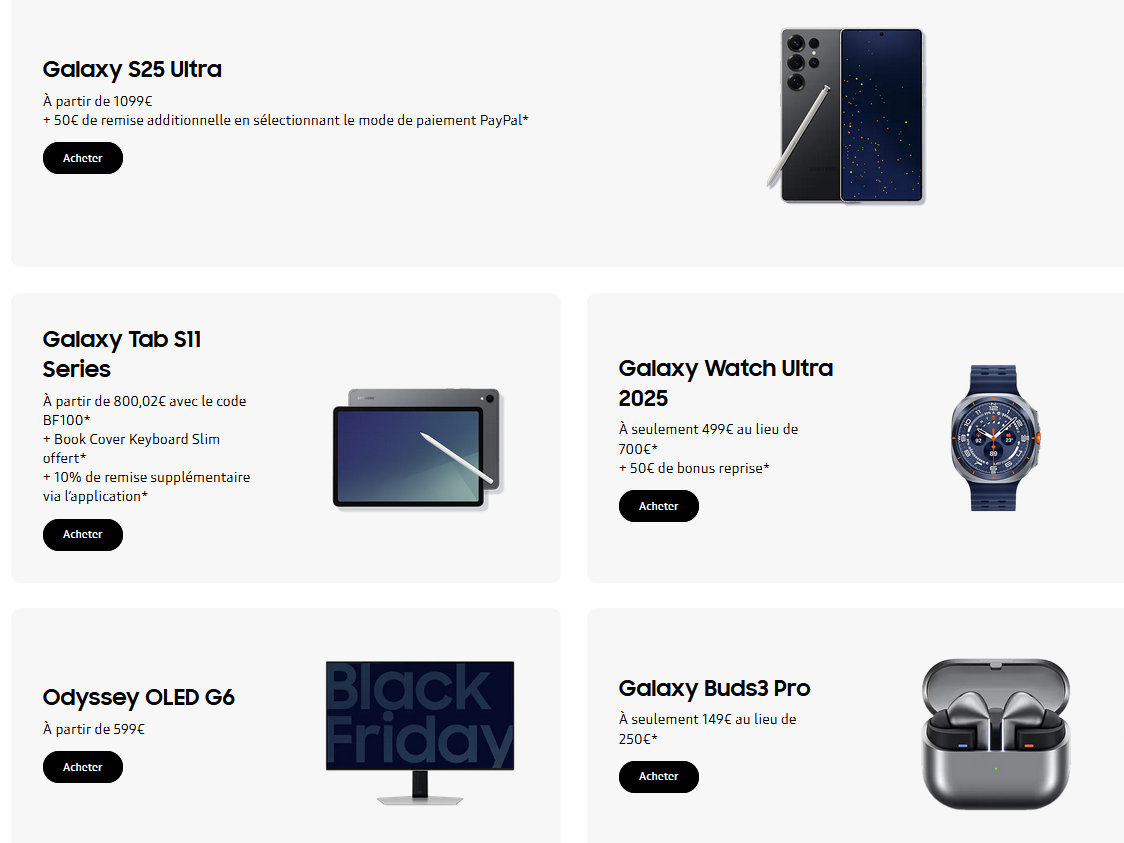 Black Friday samsung PRODUITS