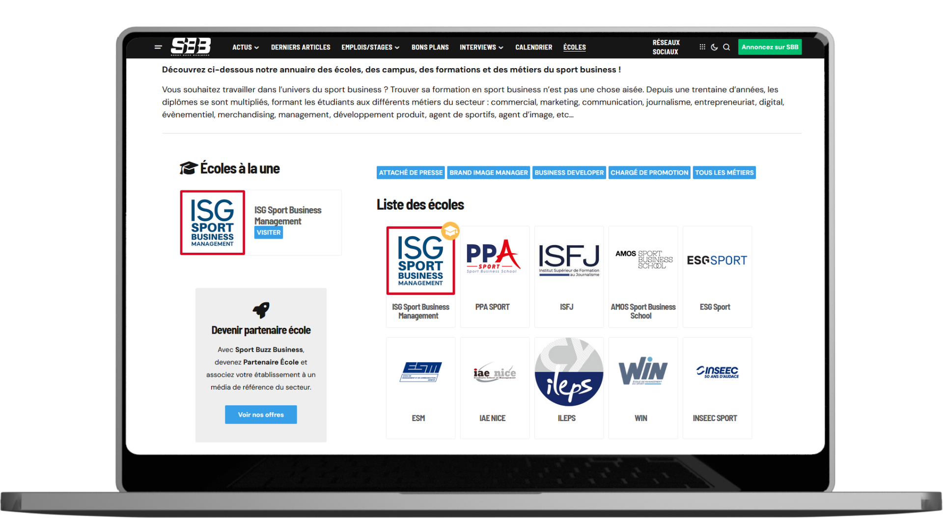 Annuaire écoles sport business