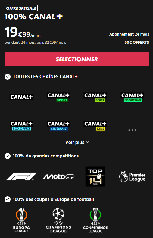 offre 100 % canal plus