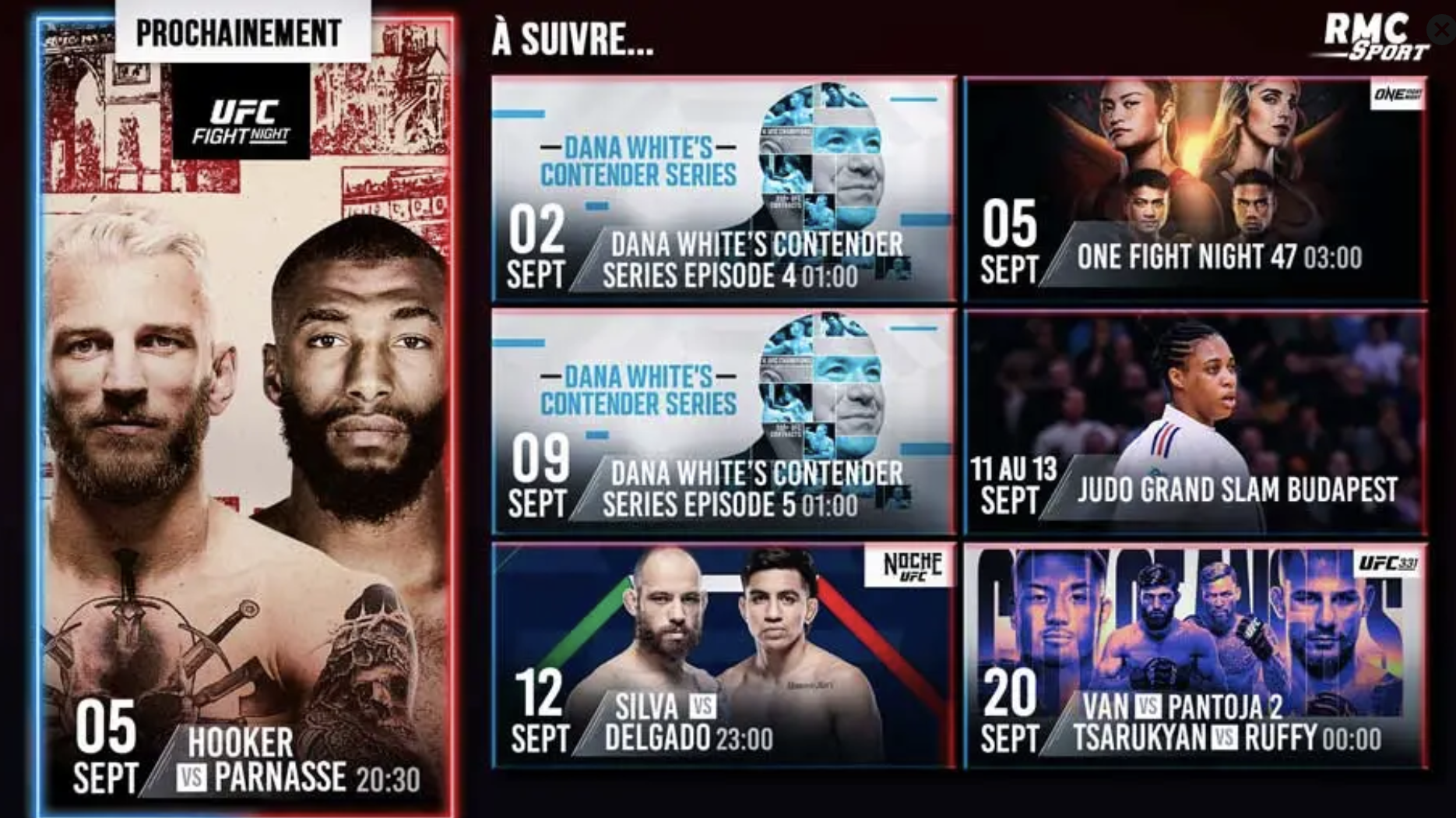 prochains ufc combats